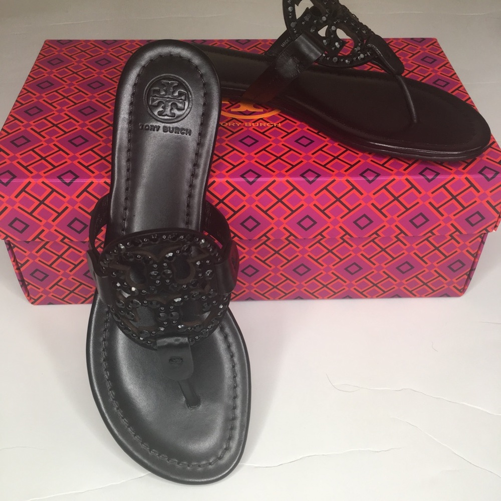 NWT Tory Burch Crystal Millers Sandals 6 - Picture 5 of 8
